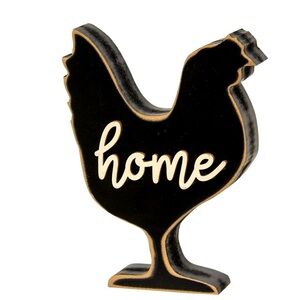 *Home Distressed Black Chicken Shelf Sitter